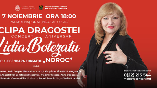 Interpreta Lidia Botezatu, concert aniversar la 75 de ani la Palatul Național