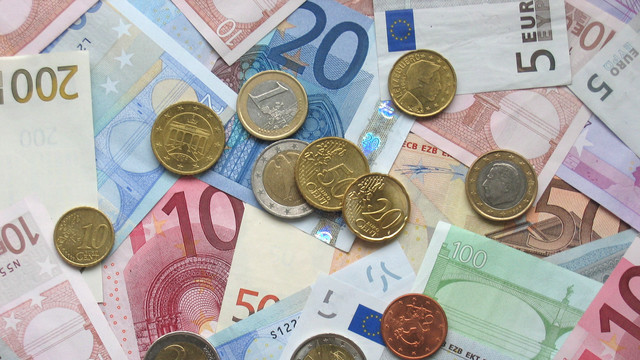 Cursul Euro în creștere, dolarul în scădere