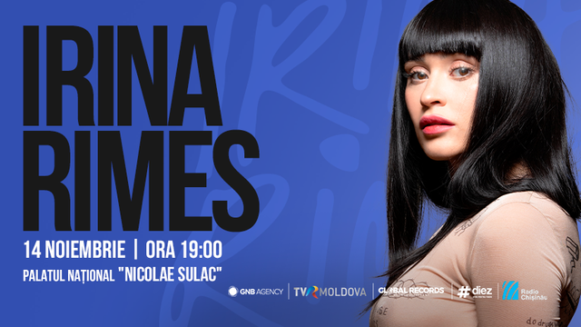 Irina Rimes va cânta în fața publicului de acasă. Radio Chișinău este partener media al spectacolui solo extraordinar, care va fi susținut de îndrăgita artistă la Palatul Național „Nicolae Sulac”