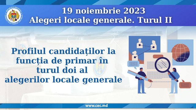 Electorala 2023 | Profilul candidaților la funcția de primar în cadrul turului doi al alegerilor locale generale din 19 noiembrie 2023, prezentat de CEC