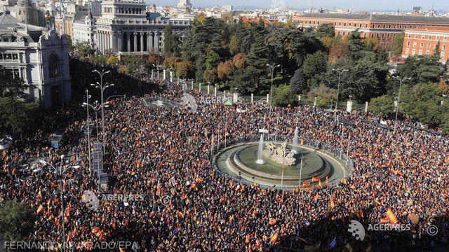 Spania, proteste masive împotriva amnistiei separatiștilor catalani / video