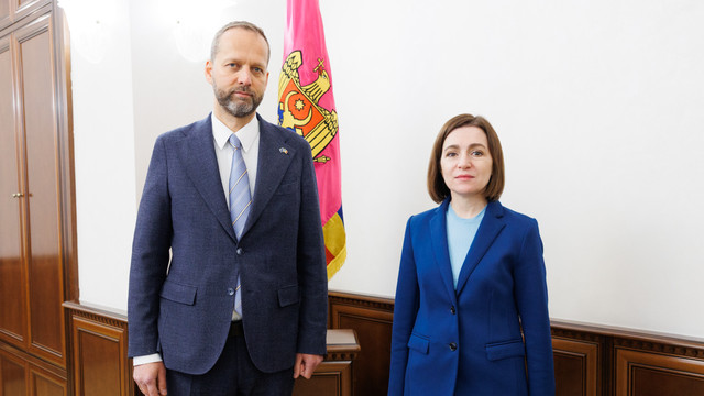 Maia Sandu a discutat despre următorii pași în procesul de aderare la UE cu Jānis Mažeiks, șeful Delegației UE în Republica Moldova