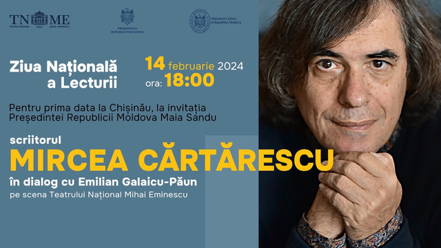 Cea mai cunoscută voce a literaturii române, Mircea Cărtărescu, vine la Chișinău de Ziua Națională a Lecturii