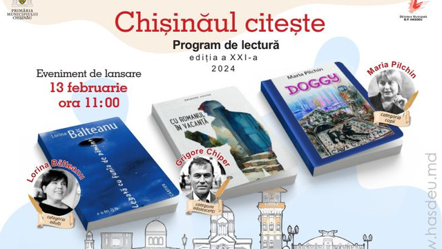 Pasionații de lectură sunt invitați la o nouă ediție a campaniei „Chișinăul citește”. Programul evenimentului