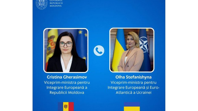 Vicepremierul Cristina Gherasimov a avut o convorbire telefonică cu omologul său ucrainean Olha Stefanishyna