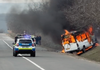 Un autocar arde pe traseul Anenii Noi - Mirnoe