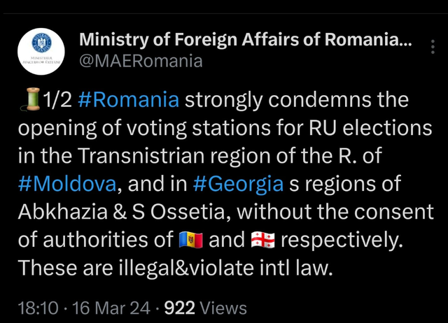 România condamnă deschiderea de secții de votare în regiunea transnistreană fără acceptul autorităților constituționale de la Chișinău