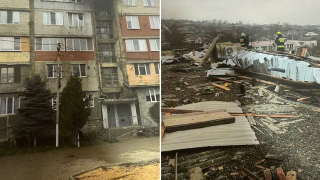 Din cauza vântului puternic, acoperișul unui bloc din Ceadîr-Lunga a fost luat de vânt