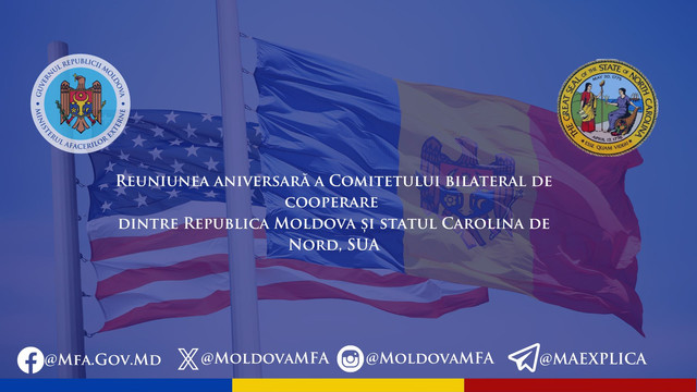 MAE va găzdui Reuniunea aniversară a Comitetului bilateral de cooperare dintre Republica Moldova și statul Carolina de Nord, SUA