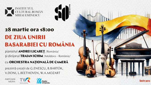 Concert de Ziua Unirii Basarabiei cu România la Sala cu Orgă