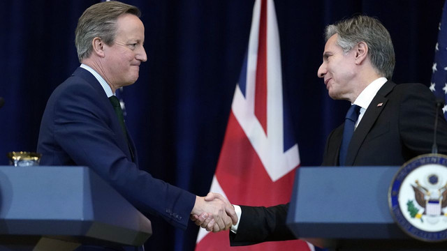 Antony Blinken și David Cameron îndeamnă Congresul SUA să-și reîntărească sprijinul pentru Ucraina 