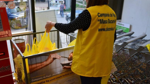 „Masa Bucuriei”. Campanie de colectare de produse alimentare destinate nevoiașilor, organizată de Misiunea Socială „Diaconia” în preajma Paștelui