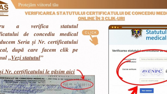 Statutul certificatului medical poate fi verificat online
