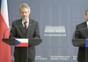 Briefing de presă susținut de Miloš Vystrčil și Igor Grosu. Președintele Senatului Cehiei: „Am găsit oportună continuarea colaborării noastre în domeniul securității și autonomiei strategice”