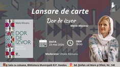 MALURI DE PRUT | Interpreta și folclorista Maria Mocanu și Radio România Chișinău invită publicul la lansarea volumului ”Dor de izvor” (Audio)