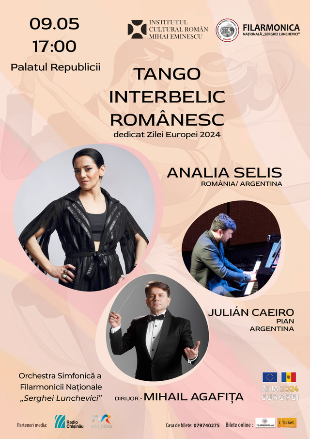 Tango Interbelic Românesc de Ziua Europei, în organizarea Institutului Cultural Român „Mihai Eminescu” la Chișinău. Radio Chișinău este partener media al evenimentului