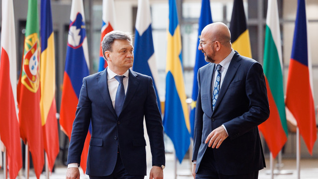 Premierul Dorin Recean, întrevedere la Bruxelles cu președintele Consiliului European, Charles Michel: „Viitorul Republicii Moldova este în marea familia europeană”