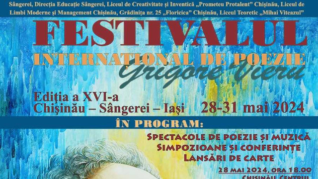 Festivalul Internațional de Poezie „Grigore Vieru”, la Chișinău, Sângerei și Iași. ICR Mihai Eminescu la Chișinău va acorda două premii