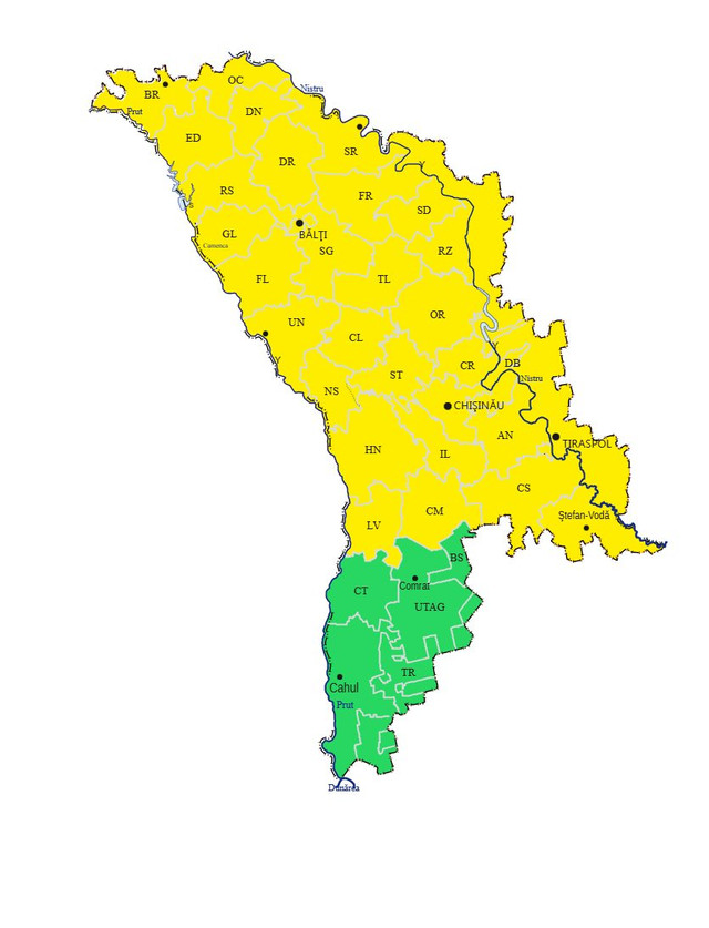 SHS avertizează: Cod galben de averse și grindină în centrul și nordul Republicii Moldova
