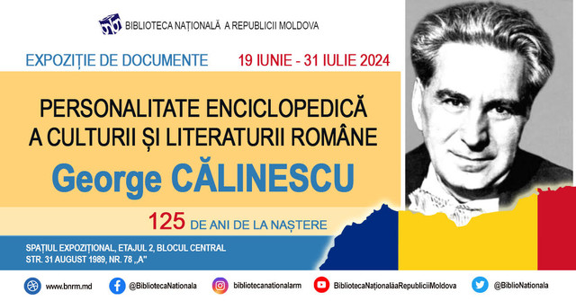 La Chișinău sunt marcați cei 125 de ani de la nașterea lui George Călinescu, personalitate enciclopedică a culturii și literaturii române