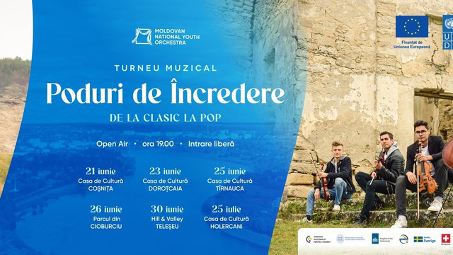 Turneul muzical „Poduri de Încredere”: vor avea loc concerte în aer liber pentru locuitorii din Criuleni, Dubăsari, Tiraspol și Slobozia 
