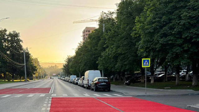 FOTO| În capitală va fi implementat un nou tip de marcaj rutier 