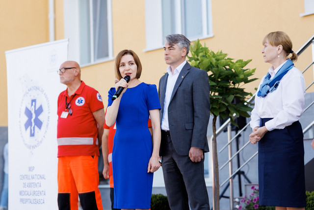 FOTO | Maia Sandu a participat la inaugurarea unui sediu de asistență medicală de urgență prespitalicească, la Orhei