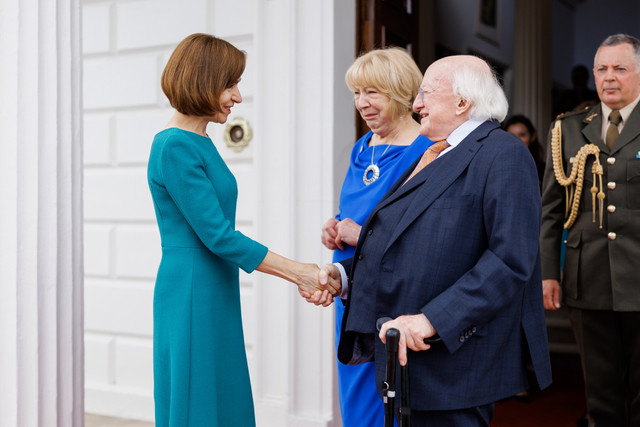 FOTO | Maia Sandu s-a întâlnit cu omologul său irlandez Michael D. Higgins și cu premierul Simon Harris