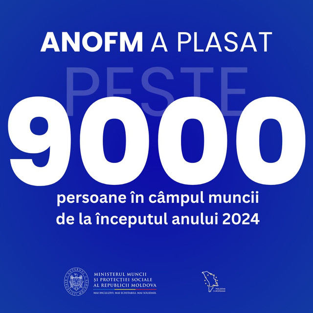 Peste 9.000 de persoane au fost plasate de ANOFM în câmpul muncii de la începutul anului 2024