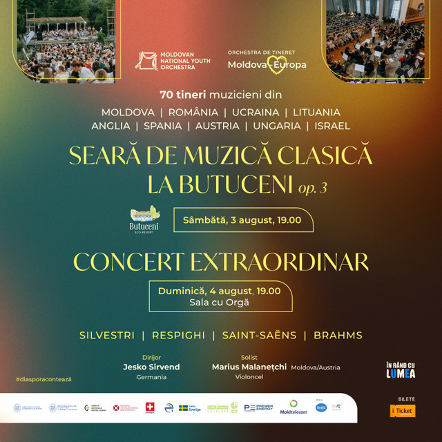 ICR „Mihai Eminescu” la Chișinău sprijină organizarea concertului simfonic de la Butuceni, unde vor participa zeci de artiști din țară și din 7 țări europene