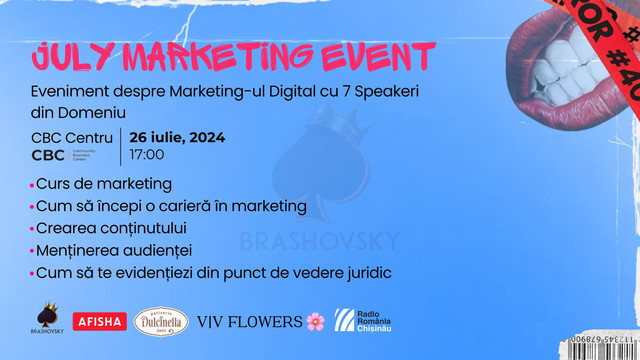 Un eveniment de marketing de excepție va aduna la Chișinău șapte speakeri profesioniști din diverse domenii. Radio România Chișinău este partener media al evenimentului