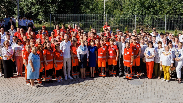 FOTO | Maia Sandu a participat la inaugurarea unui sediu de asistență medicală de urgență prespitalicească, la Orhei