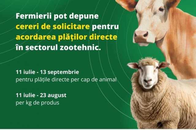 Crescătorii de animale sunt îndemnați să depună cererile pentru plățile directe în sectorul zootehnic