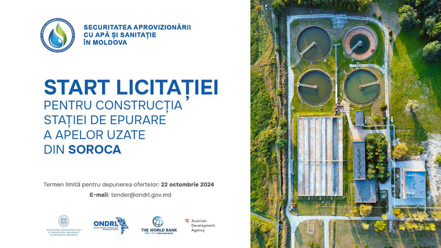 Autoritățile au lansat licitația pentru construirea unei stații de epurare a apelor uzate la Soroca