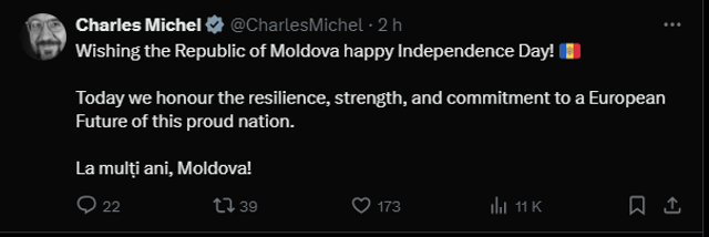 Mesaje adresate Republicii Moldova, de la cel mai înalt nivel al Uniunii Europene: „Felicitări, Republica Moldova. Inimile noastre sunt cu tine”