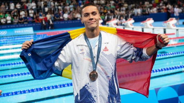 David Popovici a câștigat a doua medalie la JO de la Paris: Bronz la 100 m liber