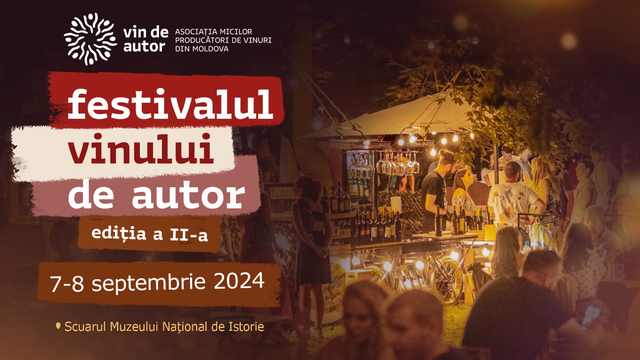 Festivalul Vinului de Autor va avea loc în acest weekend, 7-8 septembrie, la Chișinău. Programul evenimentului