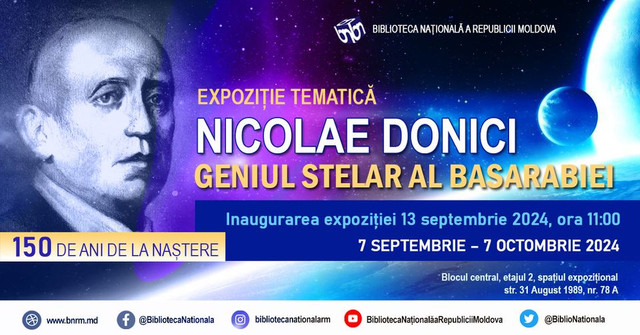 LA BNRM va avea loc vernisarea expoziției „Nicolae Donici, geniul stelar al Basarabiei. 150 de ani de la naștere”