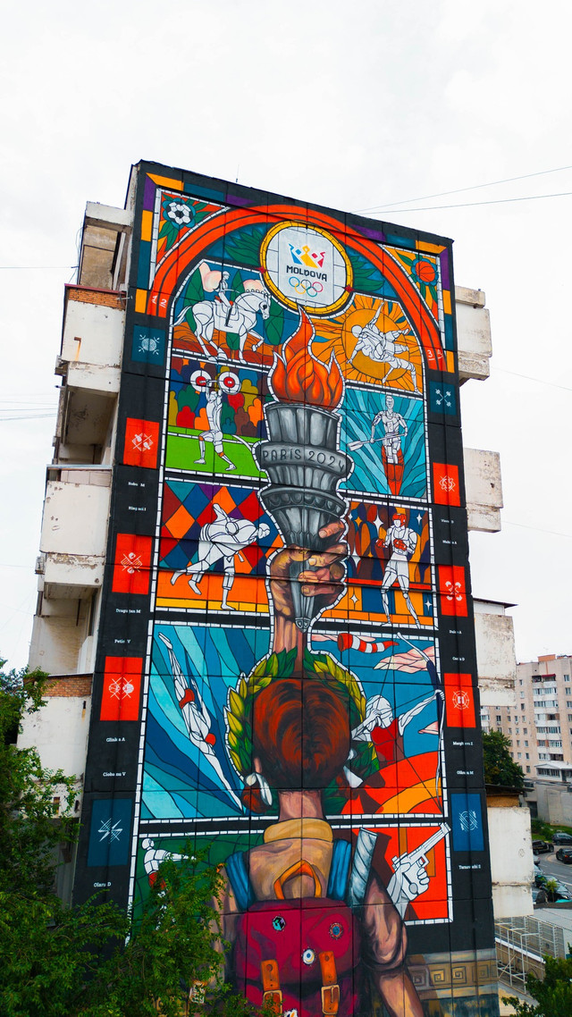 FOTO | A fost distrusă pictura murală „Visul Olimpic” aflată în centrul Chișinăului. Ce spun reprezentanții Primăriei