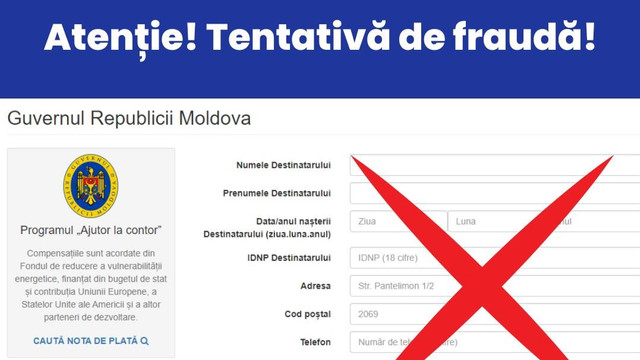 MMSP atenționează despre o nouă tentativă de fraudă privind programul guvernamental „Ajutor la contor”
