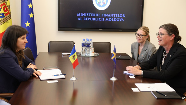 FOTO | Ministra Finanțelor s-a întâlnit cu ambasadoarea Regatului Suediei în Republica Moldova. Promovarea reformelor necesare pe calea integrării europene, pe agenda discuțiilor 