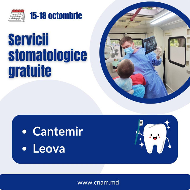 Copiii din raioanele Cantemir și Leova vor beneficia de consultații stomatologice gratuite