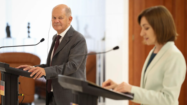 Olaf Scholz o asigură pe Maia Sandu de sprijinul Germaniei „împotriva influenței străine și a măsurilor de destabilizare”
