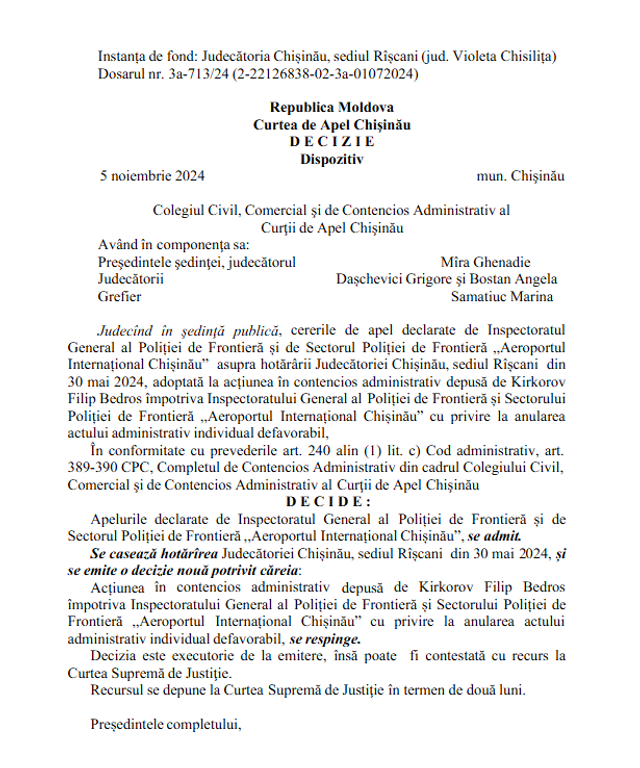 Curtea de Apel a decis: Filip Kirkorov rămâne cu interdicția de intrare pe teritoriul Republicii Moldova