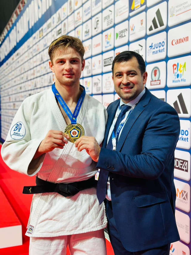 FOTO | Medalie de aur pentru Republica Moldova. Judocanul Mihail Latîșev a devenit campion european Under 23