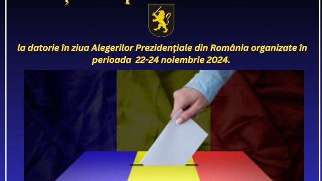 Alegeri prezidențiale din România: Polițiștii vor asigura ordinea publică la secțiile de votare deschise în Republica Moldova