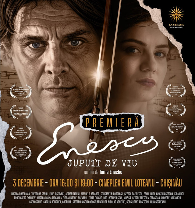 PREMIERĂ. Filmul „ENESCU, jupuit de viu” va fi proiectat astăzi la Chișinău