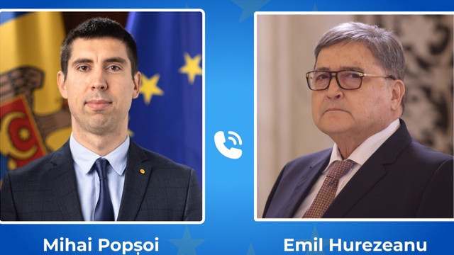 Mihai Popșoi a avut o convorbire telefonică cu noul ministru de externe al României, Emil Hurezeanu
