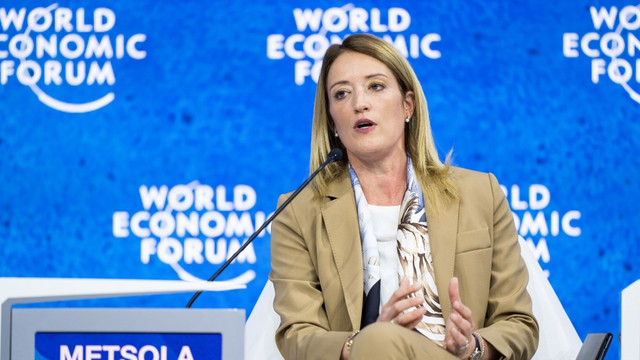 Roberta Metsola, la Davos: Nu este în interesul UE, și cu siguranță nu este în interesul Statelor Unite, ca Rusia să controleze Kievul