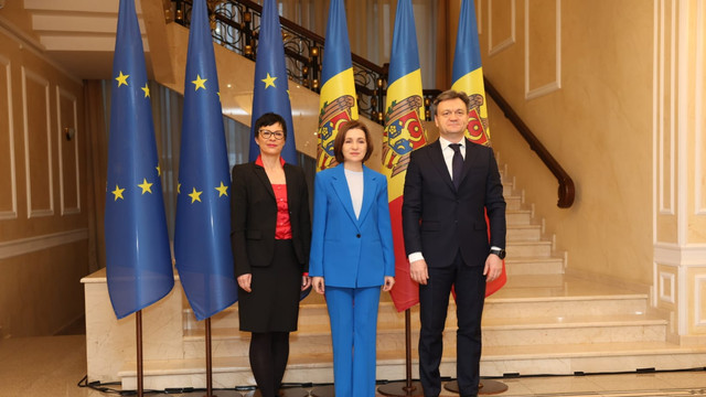 FOTO | Comisara Europeană pentru Extindere, Marta Kos, s-a întâlnit cu Maia Sandu și Dorin Recean. Provocările actuale ale R. Moldova și criza energetică din regiune, în discuții